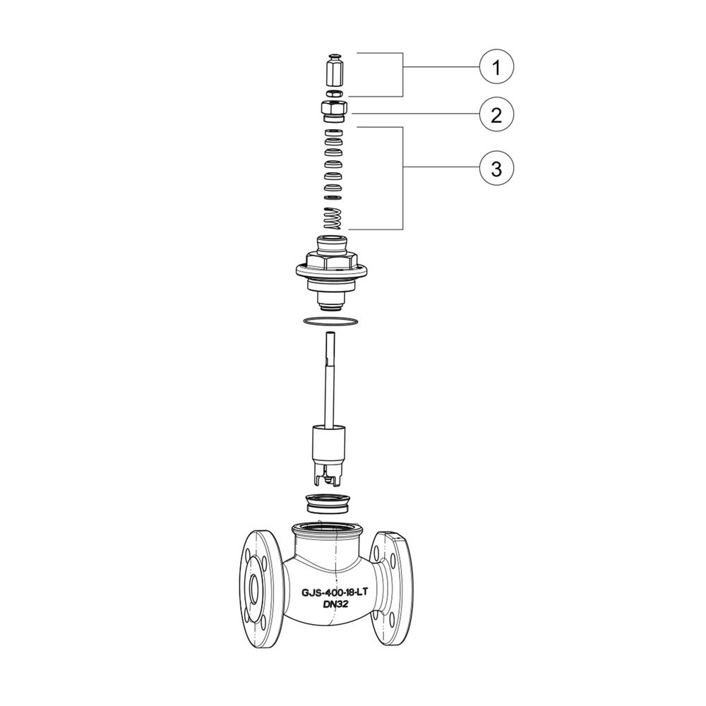 Resideo 2-Wege-Ventil DF-C, Sphäroguss, PN 25, Flansch DN 15, Kvs 1,6... RESIDEO-DF15C1.6-SV 5059087020048 (Abb. 3)