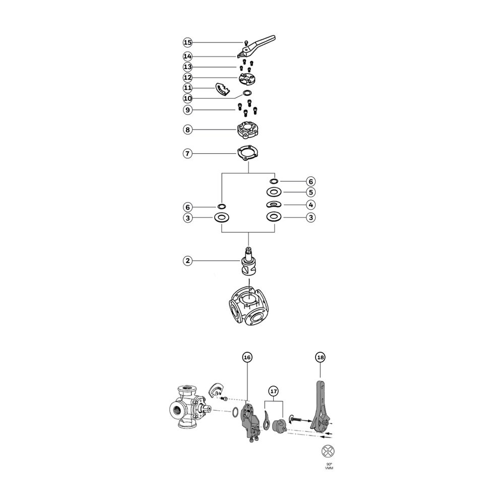 Resideo Vierwege-Flanschmischer ZR GG 20, grau, PN 6 DN 50... RESIDEO-ZR50FA 4024627110603 (Abb. 5)