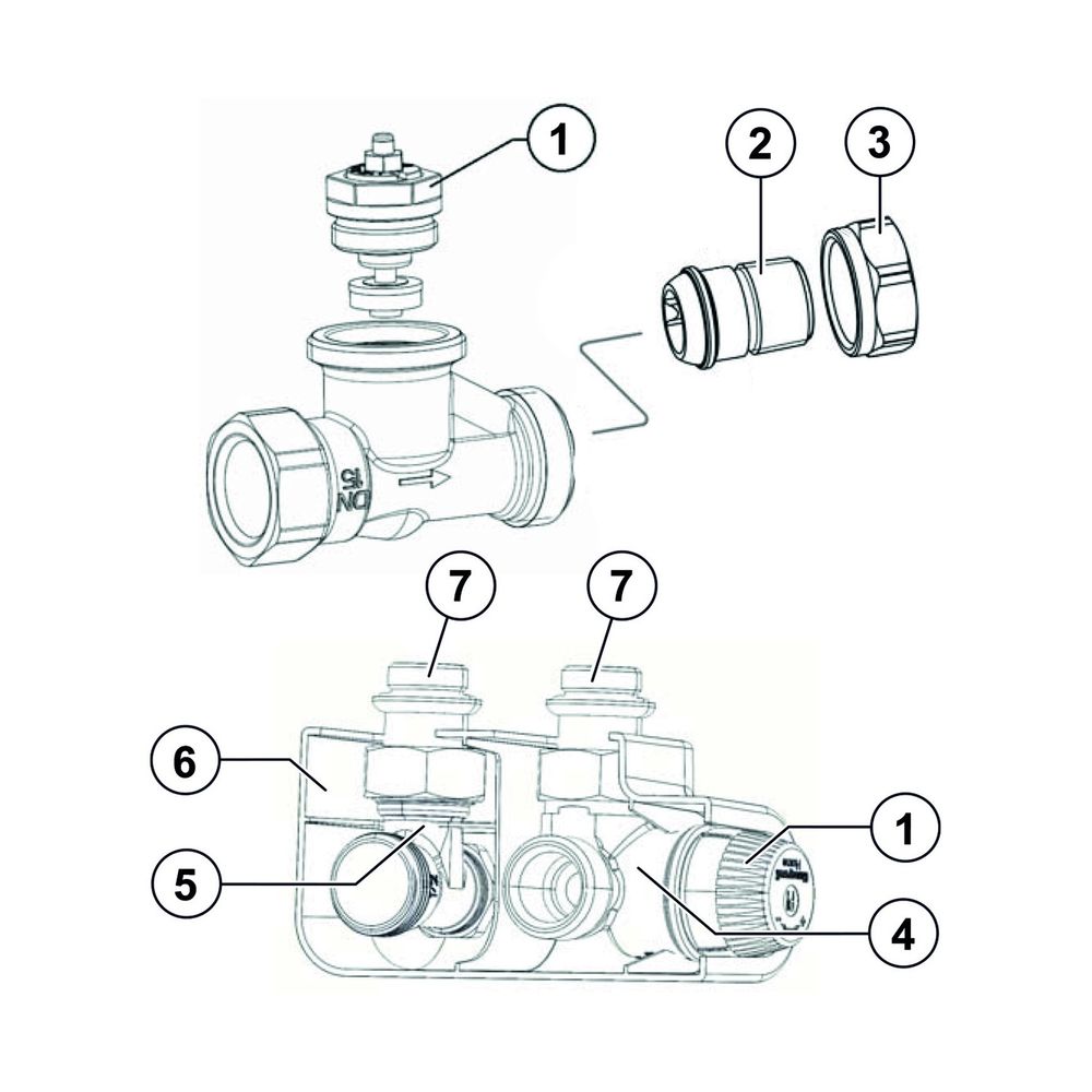 Resideo Thermostatventil Kombi-TRV, Messing vernickelt, Eckausführung, DN 15... RESIDEO-V2100EPI15 4029289083265 (Abb. 4)