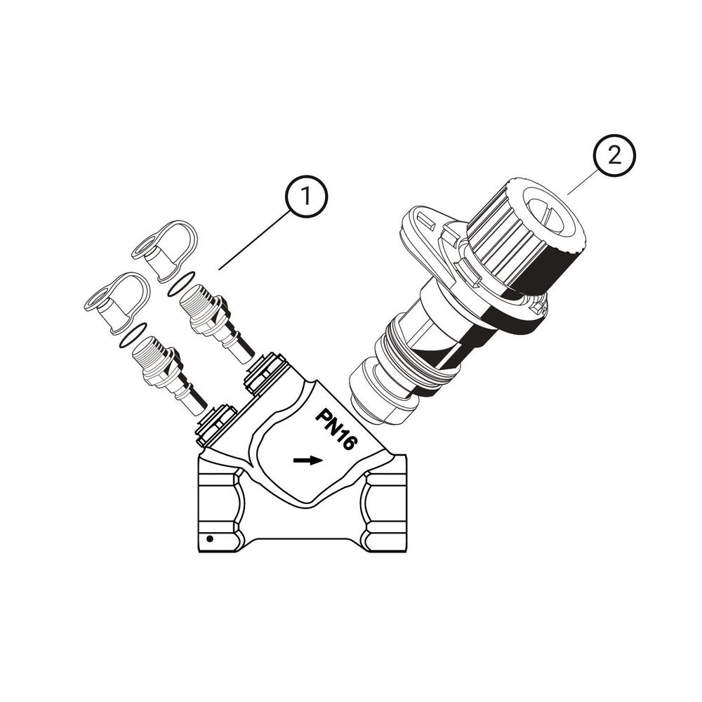 Resideo Strang- und Absperrventil Kombi-2-Pl, R 1/2", Kvs 2.6... RESIDEO-V5032Y0015B 4029289079831 (Abb. 4)
