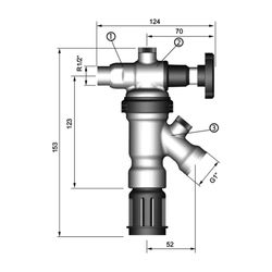 Resideo Systemtrenner BA295D drehbar, mit Absperreinrichtung R 1/2, C... RESIDEO-BA295D-1/2ASC 4019837149758 (Abb. 1)