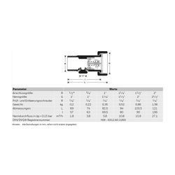 Resideo Rückflussv. RV277 Messing, vorschaltbar A, 1/2 "... RESIDEO-RV277-1/2A 4019837036454 (Abb. 1)