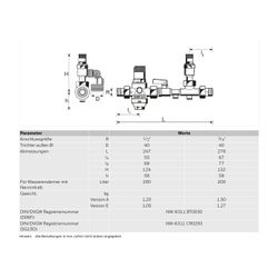 Resideo Sicherheitsgruppe SG150D mit Druckminderer, Messing, EB, 1/2"... RESIDEO-SG150D-1/2EB 4019837113674 (Abb. 1)