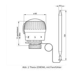 Resideo Thermostatregler Thera-2080 WL mit Fernfühler 2 m Kapillarrohr... RESIDEO-T750120 4029289002938 (Abb. 1)