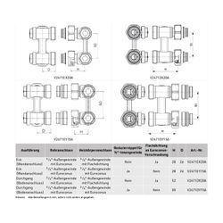 Resideo H-Verschraubung Verafix-VK 2-Rohr-Inst ms vern. Durchg. DN20 G3/4... RESIDEO-V2471DX20A 5059087010773 (Abb. 1)