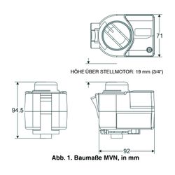 Resideo Drehantrieb MVN für Regelkugelhahn VBG, 230Vac, 2/3Punkt... RESIDEO-MVN663A1500 4024627218125 (Abb. 1)