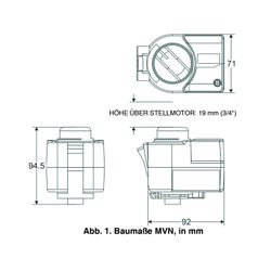 Resideo Drehantrieb MVN, für Regelkugelhahn VBG, 230V AC, 2-/3-Punkt... RESIDEO-MVN663A1500 4024627218125 (Abb. 1)