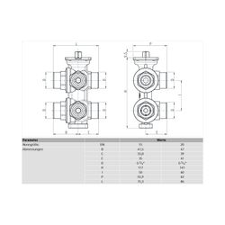 Resideo 6-Wege-Ventil VBG26 Messing, DN 15, Außengewinde, Kvs 1,25... RESIDEO-VBG26-15 5059087016515 (Abb. 1)