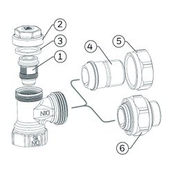 Resideo Rücklaufverschraubung Verafix-E Messing, vernickelt, E, 1/2"... RESIDEO-V2420E0015 4029289015181 (Abb. 1)