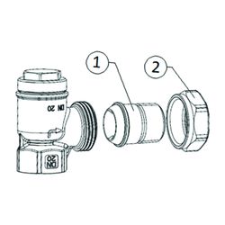 Resideo Rücklaufverschraubung Veramax Messing vernickelt, Eck, 1/2"... RESIDEO-V2440E0015A 5059087009791 (Abb. 1)