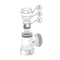 Resideo Rücklaufverschraubung Verafix, Messing vernickelt, Eckausführung, 1/2"... RESIDEO-V2400E0015 4029289015297 (Abb. 1)