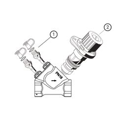 Resideo Strang- und Absperrventil Kombi-2-Pl, R 1/2", Kvs 2.6... RESIDEO-V5032Y0015B 4029289079831 (Abb. 1)