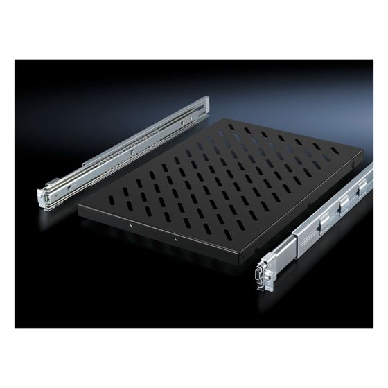 Rittal Geräteboden DK 5501.685, 1 HE, 50kg, 419x700mm, 600-900mm, Stahlblech, RAL 9005