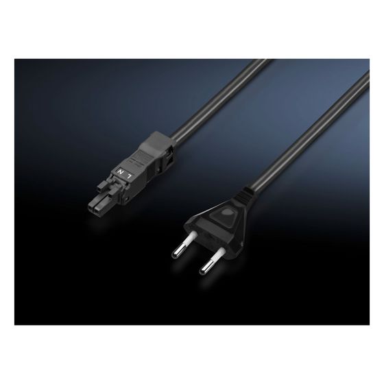 Rittal Netzkabel DK 7859010, 2.000mm, Polyvinylchlorid, Schwarz