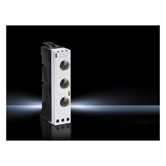 Rittal Reitersicherungselement RiLine Mini-PLS D02-E18, 38x160mm, 63A, 400V, 3-polig, Kunststoff, RAL 9011/RAL 7035