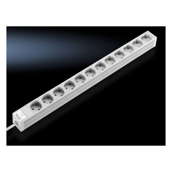 Rittal Steckdosenleiste DK 7240310, 12-fach, 250V 16A, Aluminium, Grau