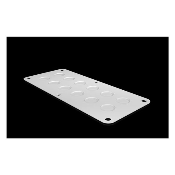 Rittal Metall-Flanschplatte KX, 220x90mm, 12x M20, Stahlblech, RAL 7035, 1581200