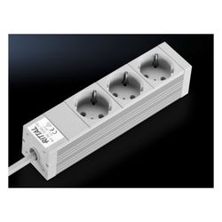 Rittal Steckdosenleiste DK 7240110, 3-fach, 250V 16A, Aluminium, Grau... RITTAL-7240110 4028177255272 (Abb. 1)