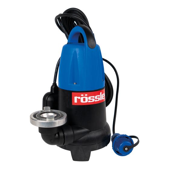 Rössle KILO Tauchpumpe 240l/min, 1000W, 230V, Schwimmerschalter, 10m Kabel, C-Storz-Kuppl., stationär u. mobil