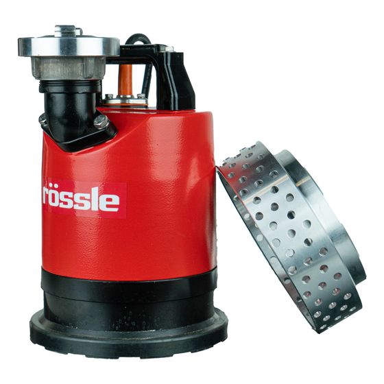 Rössle FLAT-ROSS Tauchpumpe, 400W, 240l/min, 230V, 10m Kabel, C-Storz, Flachabsaugung, für niedrigen Wasserstand