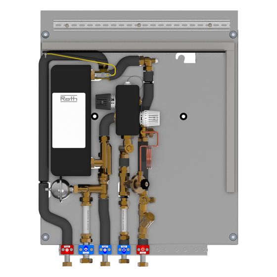 Roth Wohnungsstation FlatConnect BM 15 F, 42kW, 15L/min, 625x825x125mm, mit Edelstahl-Wärmetauscher