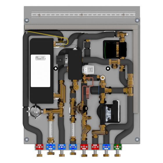 Roth Wohnungsstation FlatConnect BM 20 F FH C, 20L/min, 625x825x125mm, mit Hocheffizienzpumpe