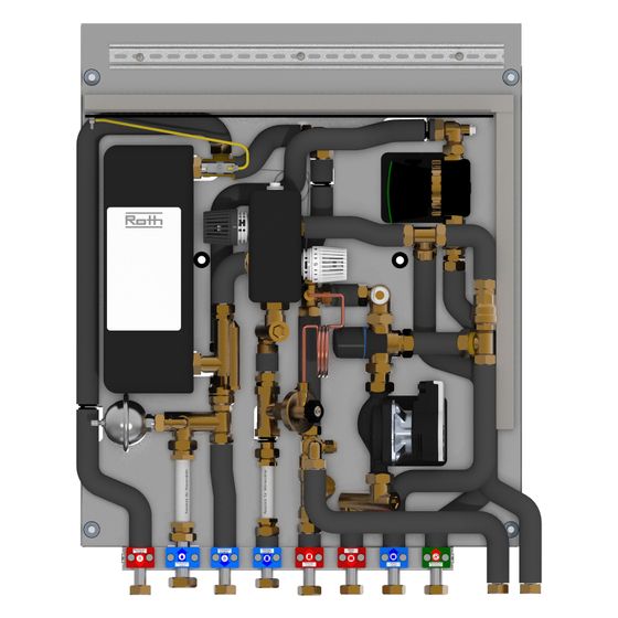 Roth Wohnungsstation FlatConnect BM 15 F FH HT C, 15L/min, 625x825x125mm, mit Hocheffizienzpumpe
