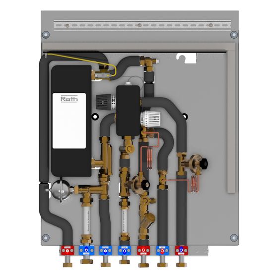 Roth Wohnungsstation FlatConnect BM 20 F R, 6,7kW, 20L/min, 625x825x125mm, mit Edelstahl-Wärmetauscher