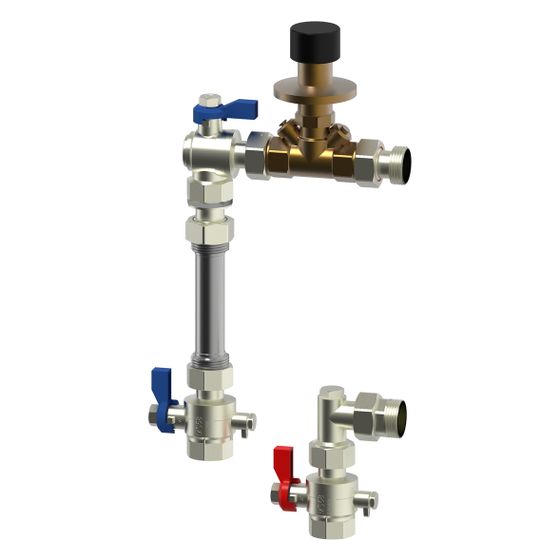 Roth Differenzdruckregler mit WMZ Einbauset senkrecht, 1