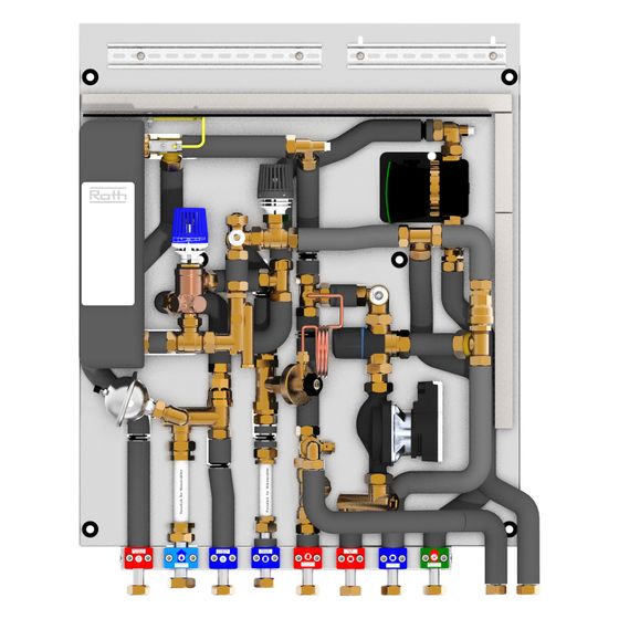 Roth Wohnungsstation FlatConnect BM LT F FH HT C, 14L/min, 625x825x144mm, mit Differenzdruckregler