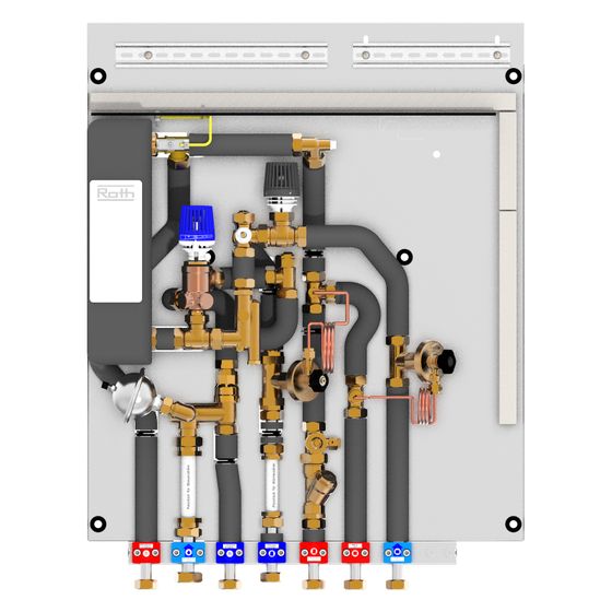 Roth Wohnungsstation FlatConnect BM LT F R, 14L/min, 625x825x144mm, mit Differenzdruckregler
