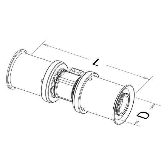 Roth Kupplung gerade, 32x20mm, PPSU, Grau, 1135004466
