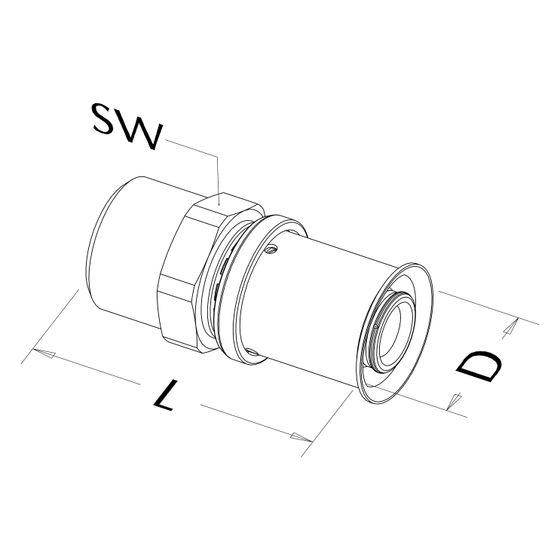 Roth Übergangsnippel gerade, 25mm x 1