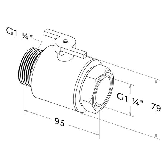 Roth Kugelhahn gerade G 1 1/4