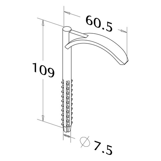 Roth Dübelhaken ED einlappig, Kunststoff, schwarz, 1135000356