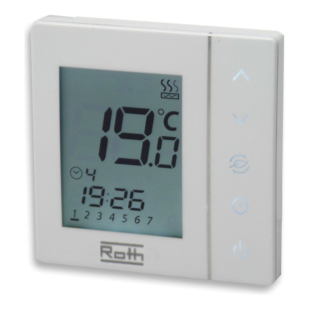 Roth Uhrenthermostat Basicline T, 230V, 85x16x85mm, Weiß, 1135007436... ROTH-1135007436 4037115083143 (Abb. 2)