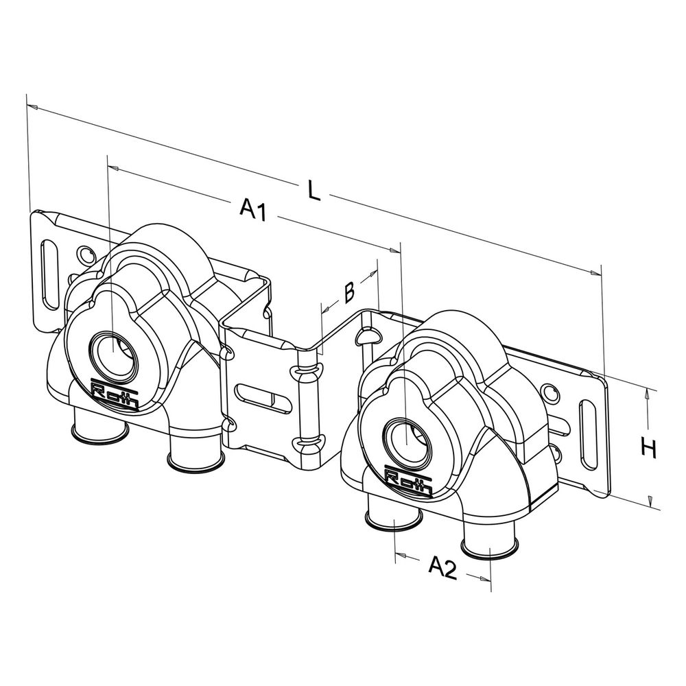 Roth U-Wandscheibenset Typ A/SE 17mm x 1/2" IG, 153mm, Messing, 1135007333... ROTH-1135007333 4037115037023 (Abb. 2)