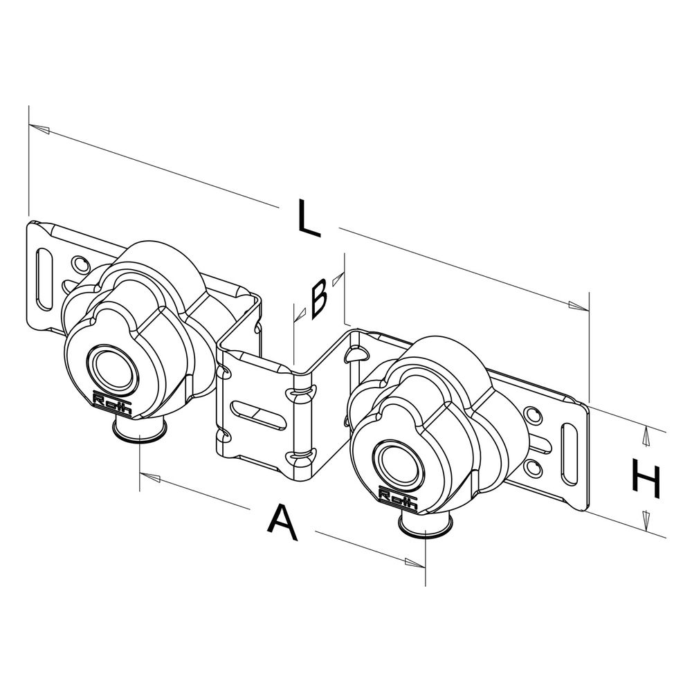 Roth Wandscheibenset Doppelbrücke Messing, 20mm x G 1/2" IG, Stichmaß 153mm... ROTH-1135006227 4037115030963 (Abb. 2)