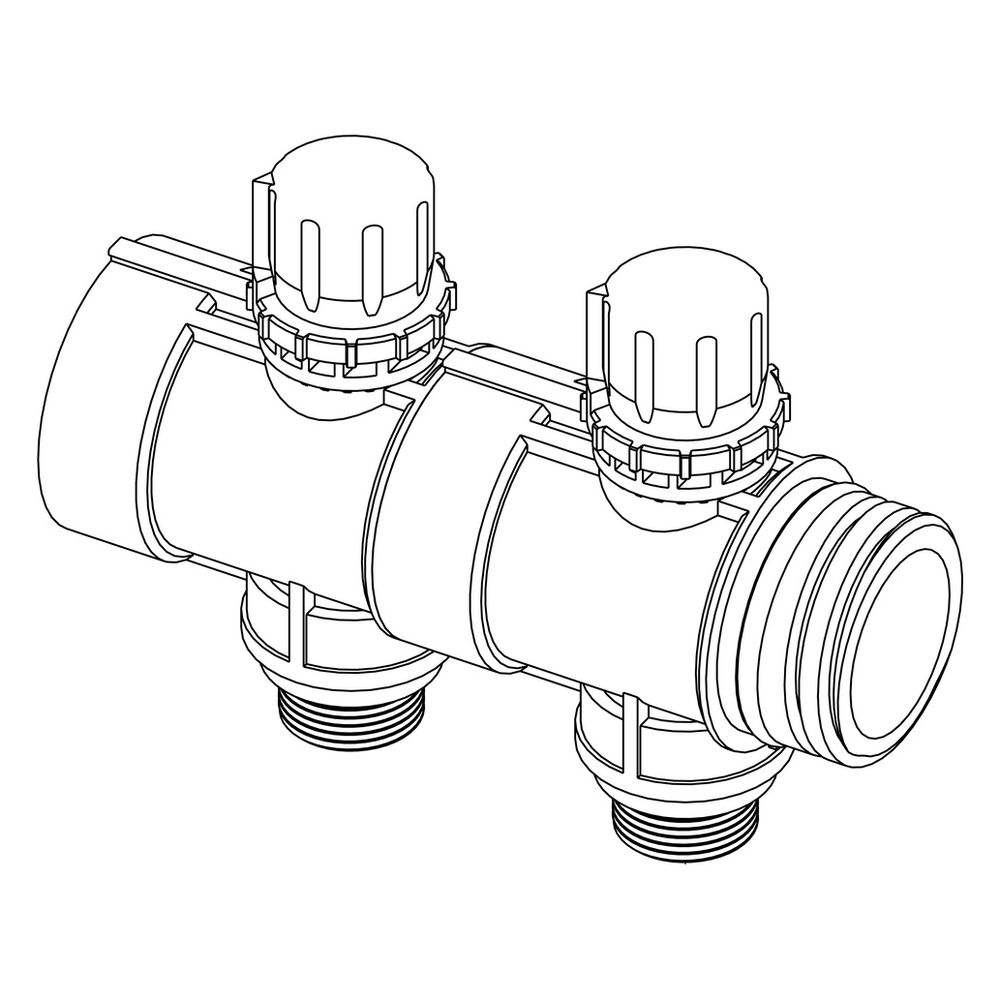 Roth Industrieverteiler Kunststoff, 3 Gruppen, ohne Durchflussanzeige, G 1 1/2" x G 3/... ROTH-1135010556 4037115091278 (Abb. 2)