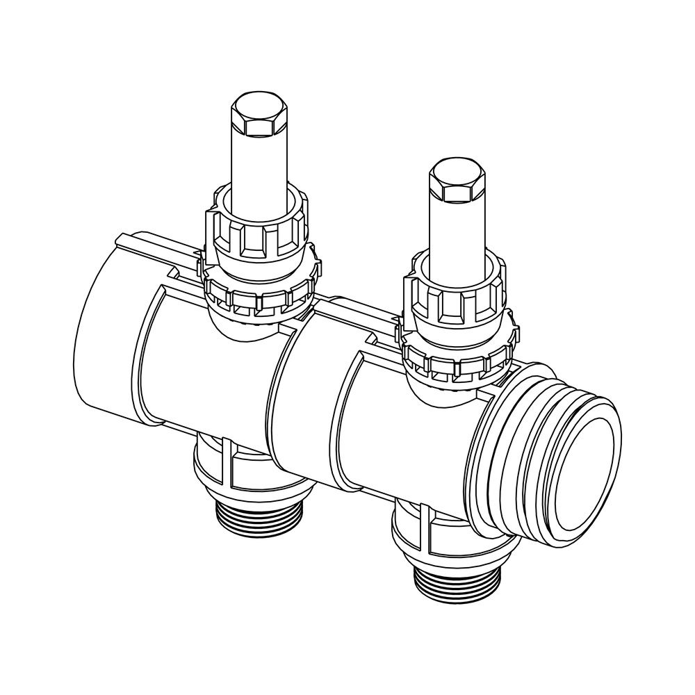 Roth Industrieverteiler Kunststoff, 2 Gruppen, mit Durchflussanzeige, G 1 1/2" x G 3/4... ROTH-1135010557 4037115091285 (Abb. 2)