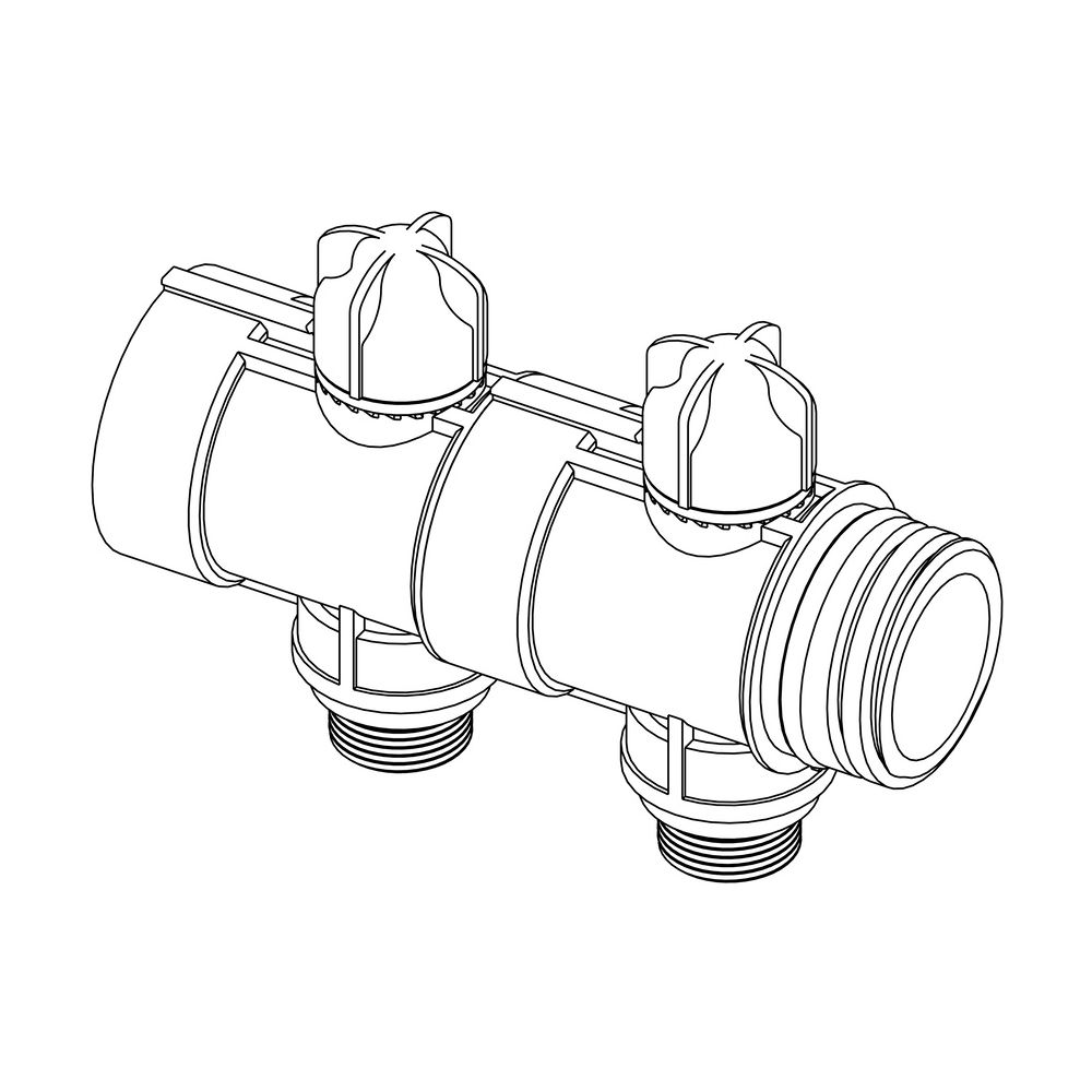 Roth Industrieverteiler Kunststoff, 2 Gruppen, mit Durchflussanzeige, G 1 1/2" x G 3/4... ROTH-1135010557 4037115091285 (Abb. 5)