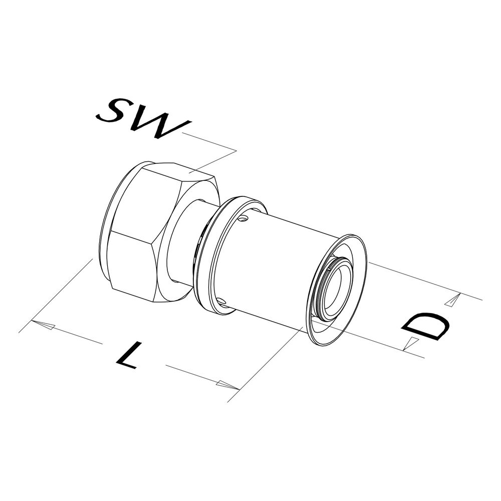Roth Anschlussverschraubung gerade, 17mm x 3/4" IG, Messing, 1135000518... ROTH-1135000518 4037115001765 (Abb. 2)