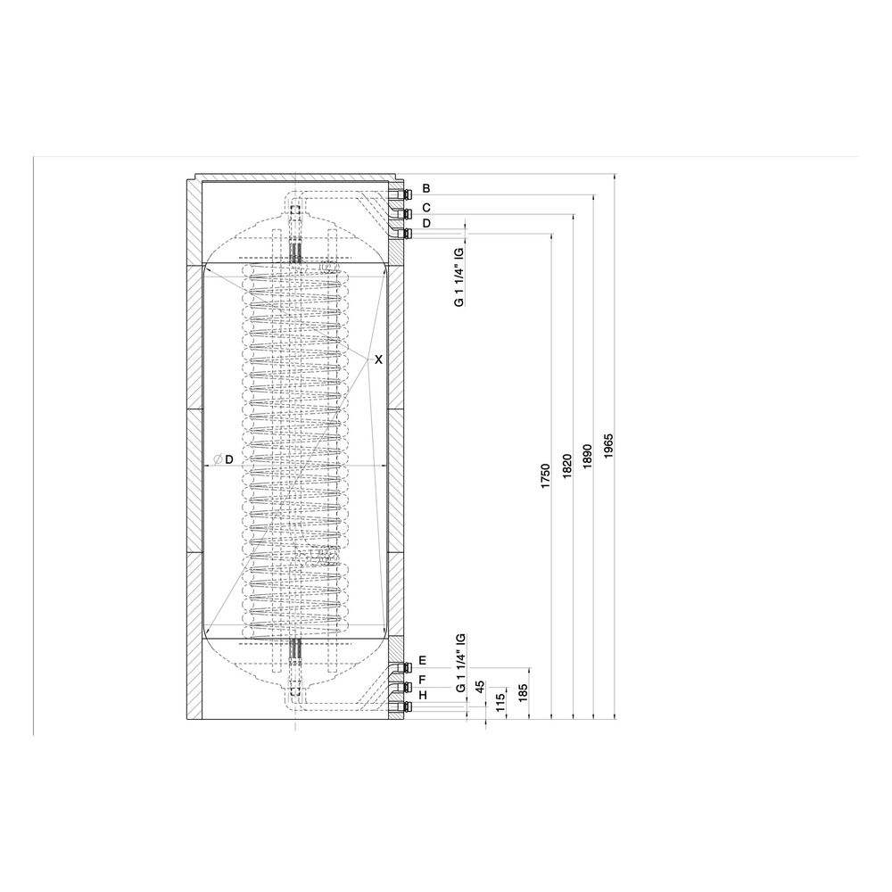 Roth Solarspeicher Quadroline TQ-TWS 325, 321L Volumen, Solar-Wärmetauscher 1,5m2... ROTH-1115009466 4037115035623 (Abb. 2)