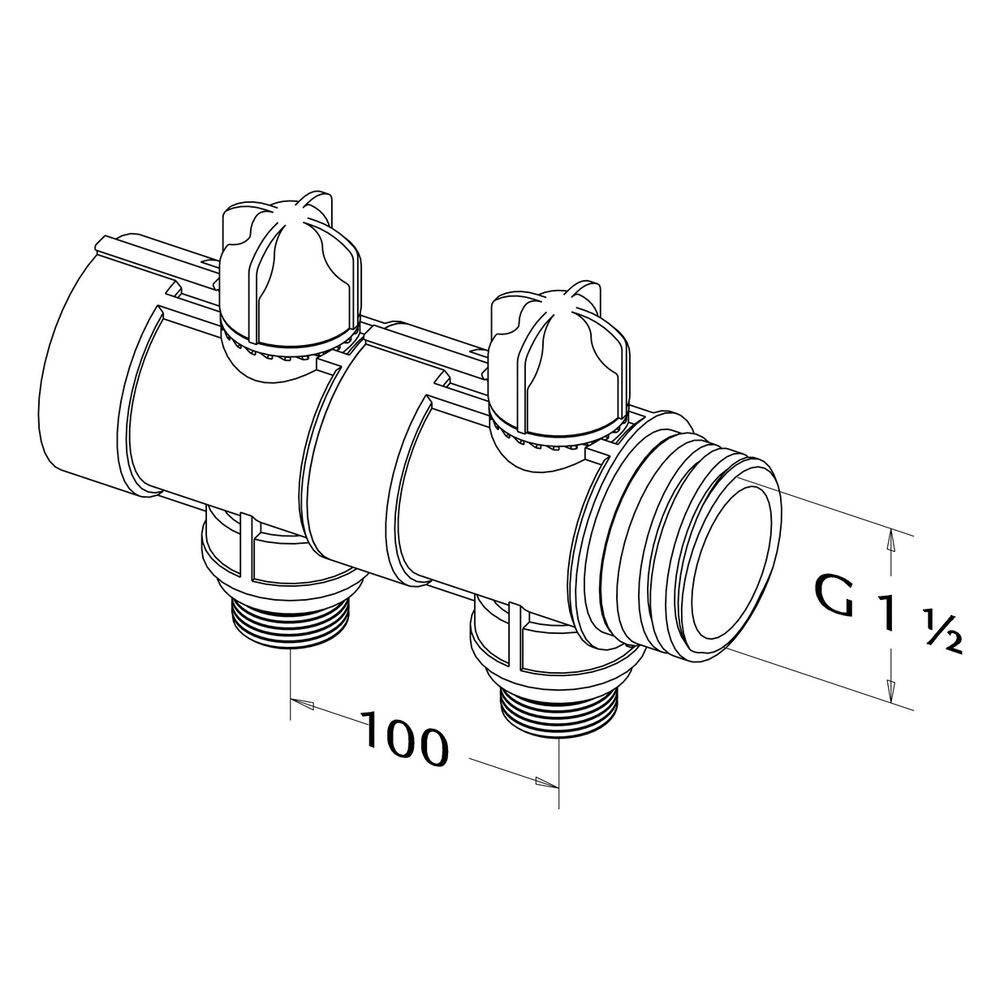 Roth Industrieverteiler Kunststoff, 3 Gruppen, ohne Durchflussanzeige, G 1 1/2" x G 3/... ROTH-1135010556 4037115091278 (Abb. 3)