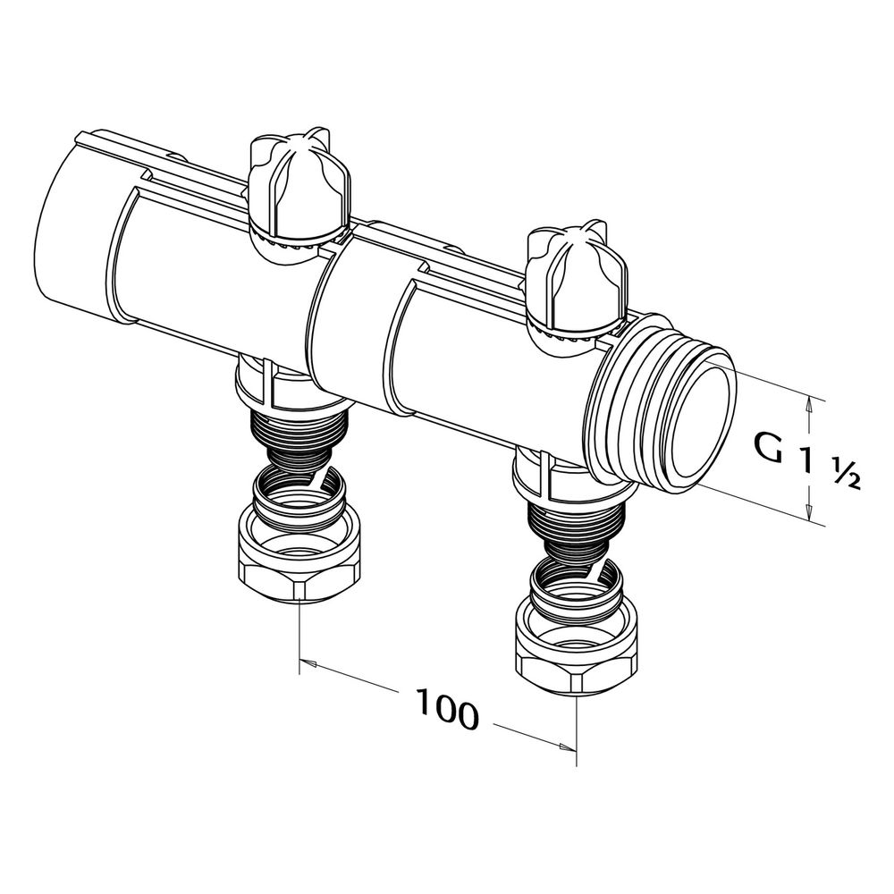 Roth Industrieverteiler Kunststoff, 2 Gruppen, ohne Durchflussanzeige, G 1 1/2" x 25mm... ROTH-1135006276 4037115031854 (Abb. 4)