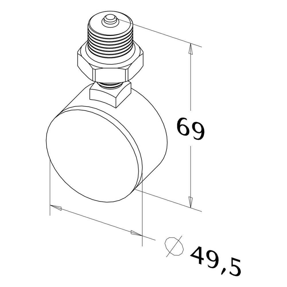 Roth Manometer für Industrieverteiler, 0-10 bar, 50mm, 1/2", Messing, 1135006353... ROTH-1135006353 4037115032028 (Abb. 2)