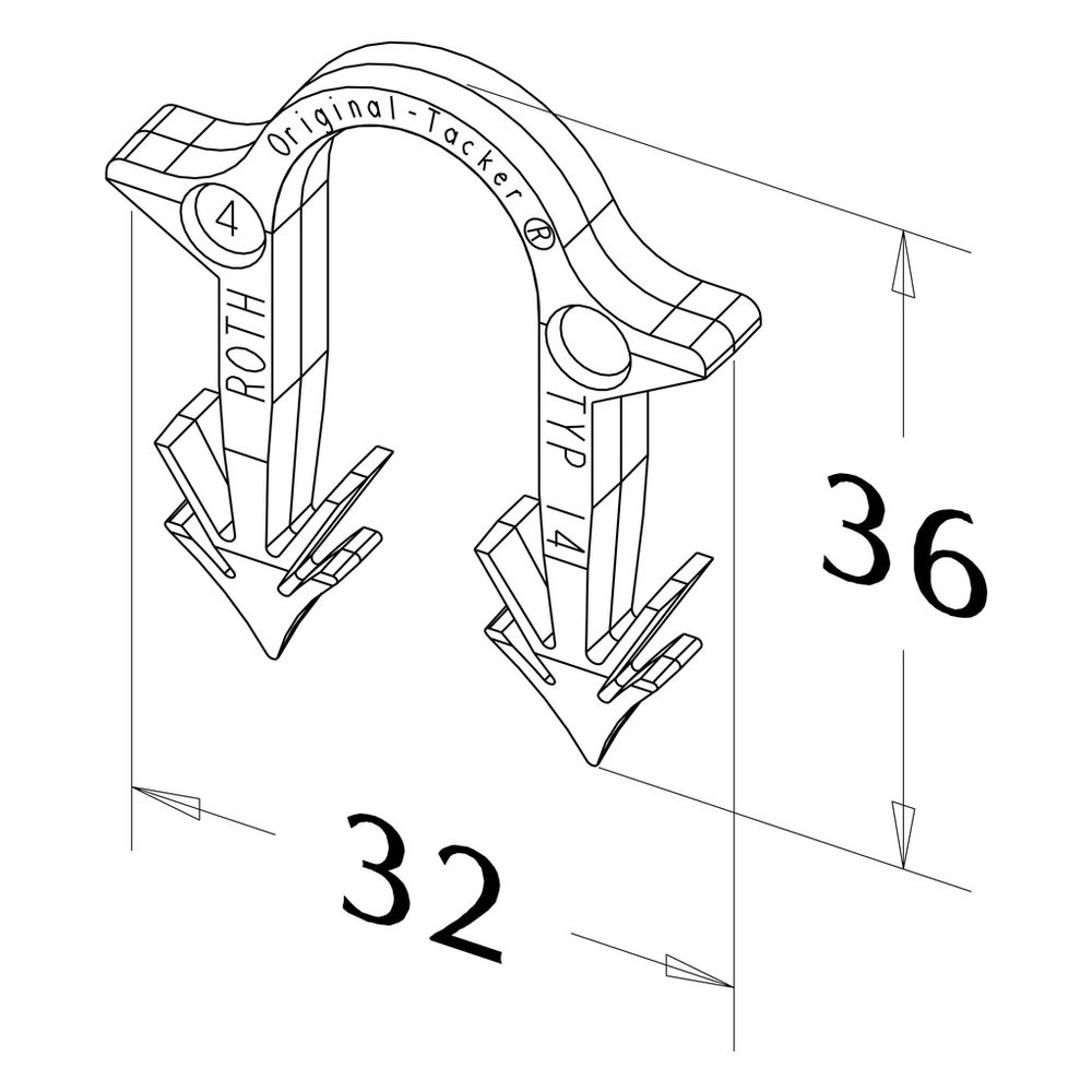 Roth Tacker-Klips 14, 14mm, Kunststoff, 1135007432... ROTH-1135007432 4037115038099 (Abb. 2)
