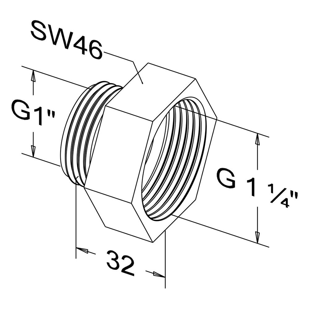 Roth Reduzierung HKV-Rundrohr, 1 1/4" auf 1" 32mm, Messing, 1135007718... ROTH-1135007718 4037115113093 (Abb. 2)