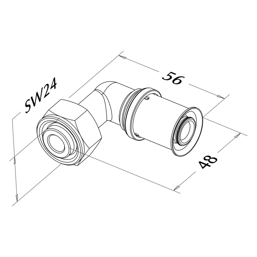 Roth Übergangswinkel Geberit MeplaFix, 17mm x 1/2", Messing, 1135007224... ROTH-1135007224 4037115035562 (Abb. 2)