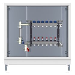 Roth Verteilerstation HK 3 UP, 3 Gruppen, Edelstahl, 550x150x790-880mm, WMZ-Set senkre... ROTH-1115011518 4037115078453 (Abb. 1)